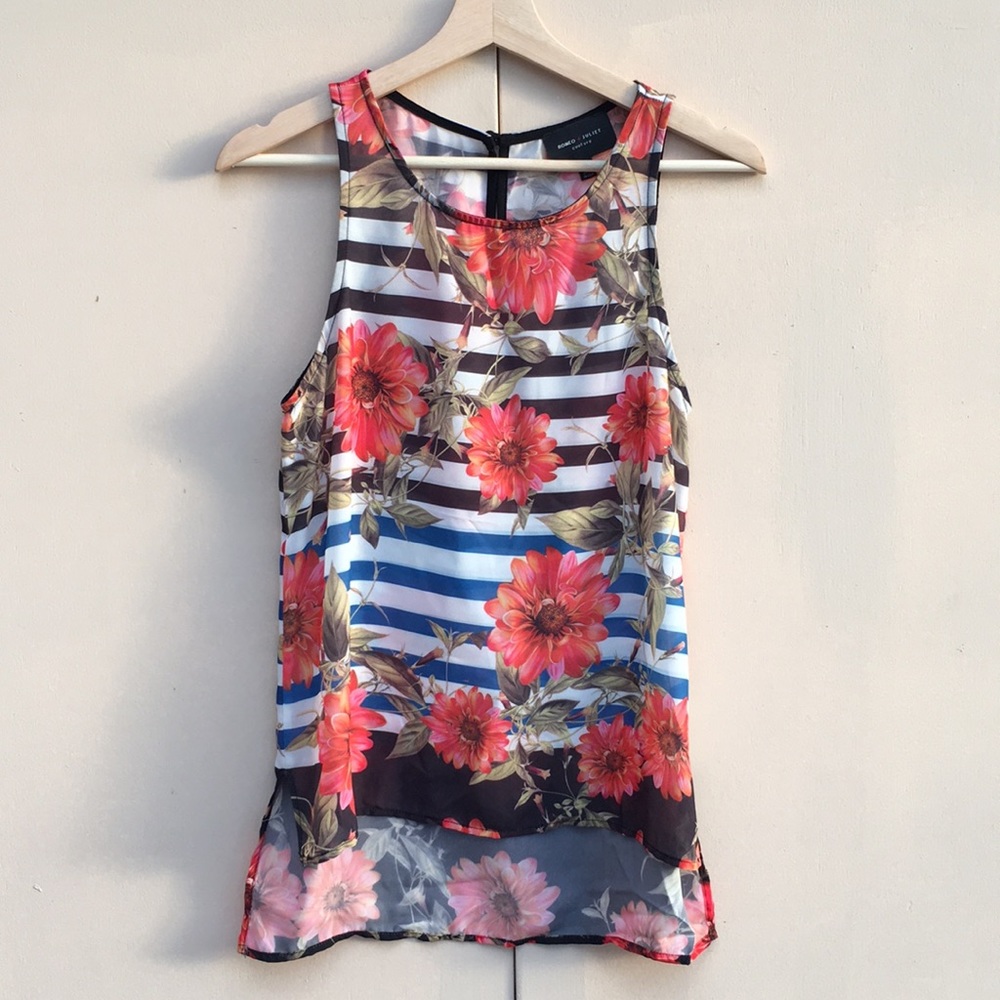 Pretty Stripe and flower tank